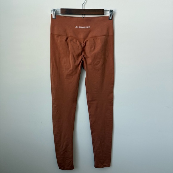 Alphalete Amplify Seamless Leggings Madarin Size Large Butt Scrunch - Picture 3 of 9